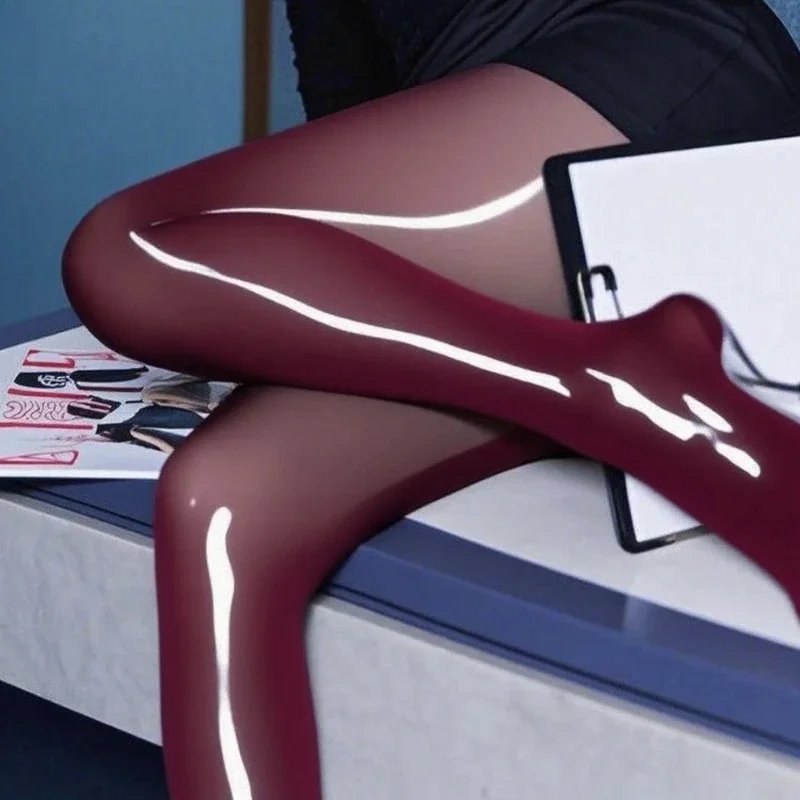 Sexy Glossy Sheer Tights For Women Men High Oil Content Glossy Horse Oil Stockings Plus Size Pantyhose Socks - Image 4