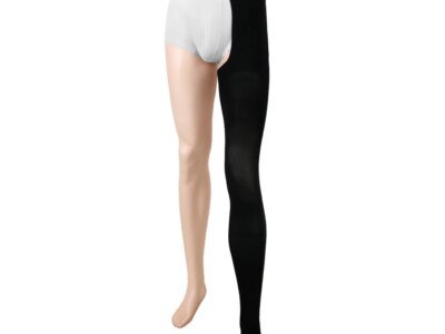 Targeted Single Leg Compression pantyhose 20-30mmHg Open Toe Thigh High