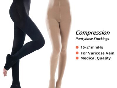 Targeted Plus Size Footless Compression Pantyhose 15-21mmHg Solid Thights Open Toe for Women men Grade 1 Pressure