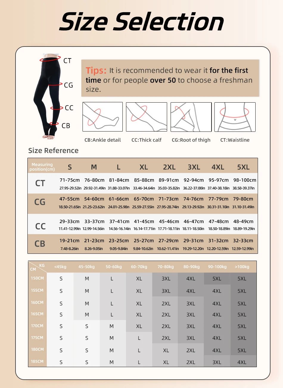 15-21mmHg Extra Large Medical Compression Pantyhose Solid Thights Open Toe Women Grade 1 Pressure Socks for Varicose Veins