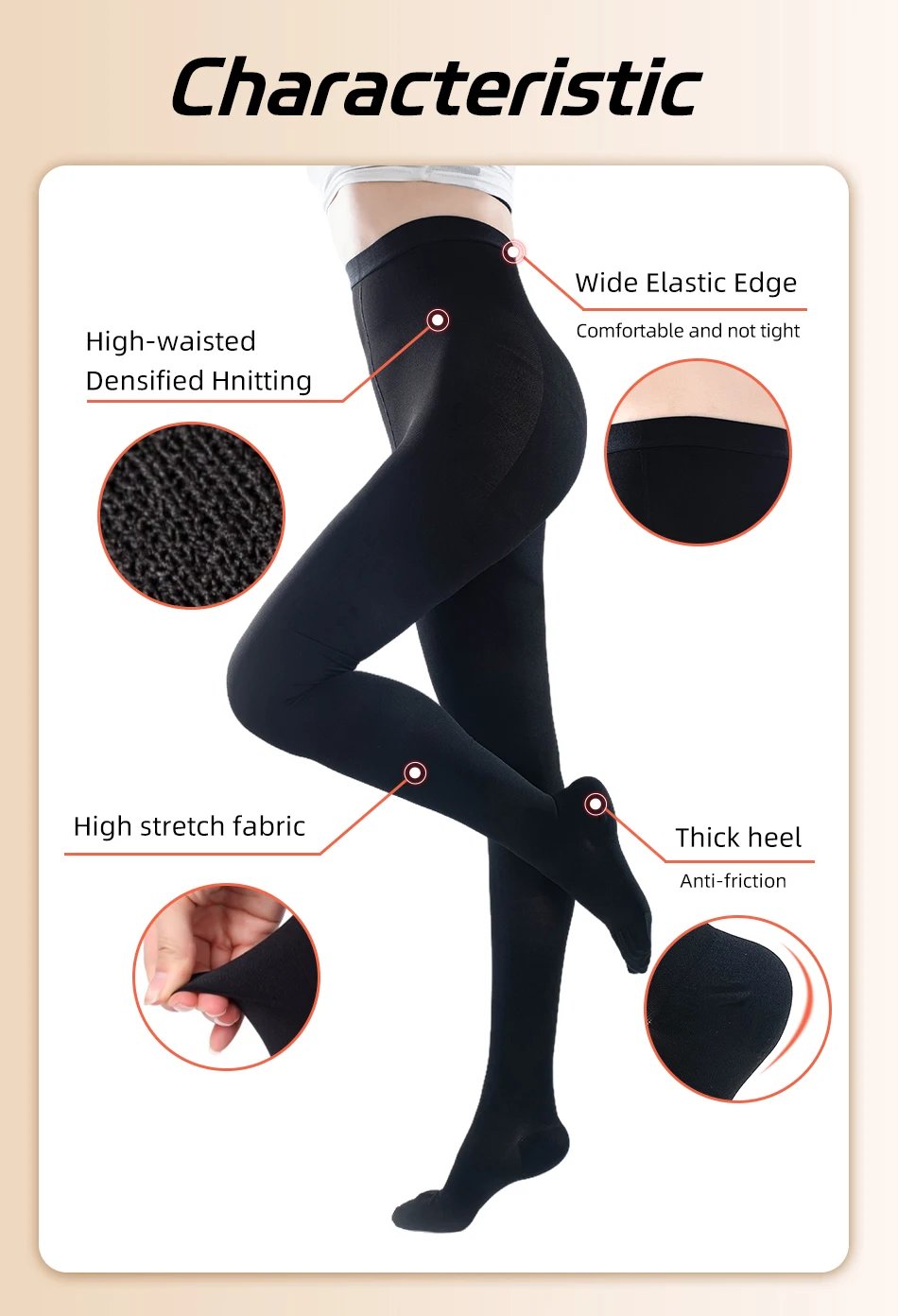 S-5XL Plus Size 34-46mmHg Medical Compression Pantyhose Elastic Nursing Varicose Veins Socks Class 3 Pressure Tights Stockings
