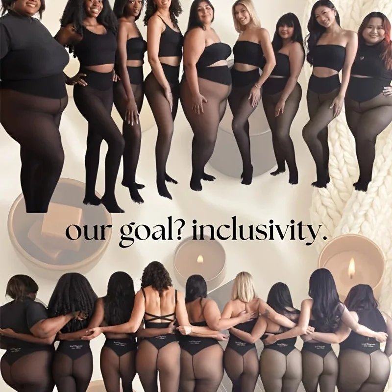 1Pc Warm Thermal Tights Pantyhose Women Autumn Winter Plus Size Fleece-Lined High-Waisted Black Sheer One Line Crotch Leggings - Image 2