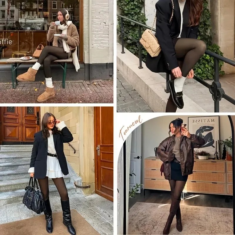 1Pc Warm Thermal Tights Pantyhose Women Autumn Winter Plus Size Fleece-Lined High-Waisted Black Sheer One Line Crotch Leggings 1Pc Warm Thermal Tights Pantyhose Women Autumn Winter Plus Size Fleece-Lined High-Waisted Black Sheer One Line Crotch Leggings