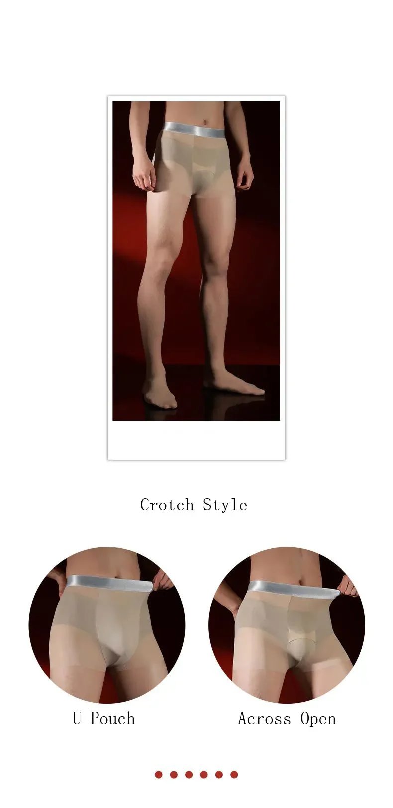 Sexy Men Traceless Silver Waist Pantyhose High Elastic Oil Shiny Sheer Tights Stocking Man U Convex Pouch Shaping Pantyhose