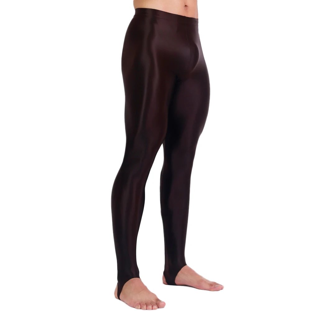 Men's Slim Oil Glossy Shiny Elastic Sheer See Through Full Tights Plus Size Men's Slim Oil Glossy Shiny Elastic Sheer See Through Full Tights Plus Size
