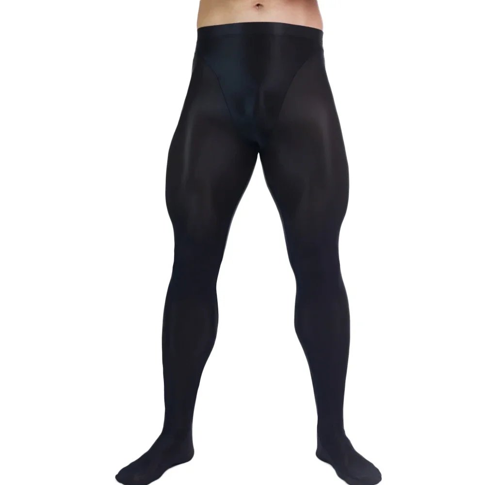 Men's Oil Glossy Shiny Tights Elastic Yoga Leggings Stain Smooth Full Pants Men's Oil Glossy Shiny Tights Elastic Yoga Leggings Stain Smooth Full Pants