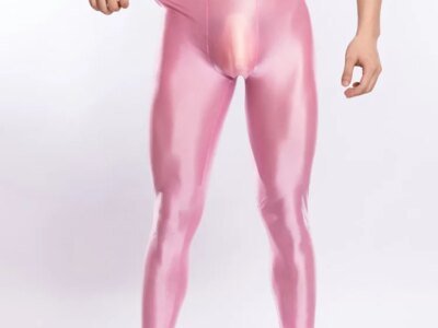 Men Candy Color Glossy Shiny Tight Solid Sexy Legging